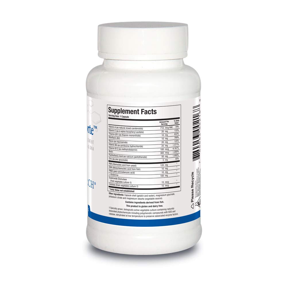 BIOTICS RESEARCH Nuclezyme-Forte – RNA/DNA B-Complex, Supplemental Source of RNA and DNA, Fortified Multivitamin/Mineral Formula 90 Capsules