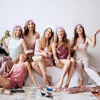Semato Bachelorette Party Favor Set Bride Spa Headband Bride Headband and Bridesmaid Headband Skincare Headbands for Women Cute Bow Head Bands Party Supplies (1 bride+ 7 purple)