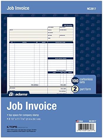 Adams Job Invoice Forms, 100 Sets, White, 8-1/2 x 11 Inches and Adams Sales Order Book, 50 Sets, White/Canary, 4-3/16 x 7-3/16 Inches