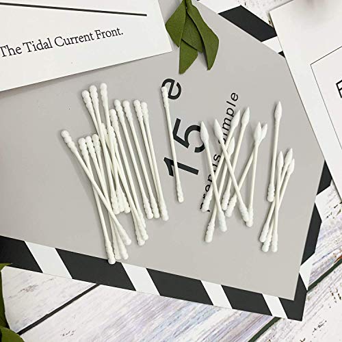 800 Pieces Cotton Swabs, Double Spiral Tipped with Paper Stick, Quality Cotton Heads- Sturdy Handle - Multipurpose, 4 Packs, 200 Pieces 1 Pack