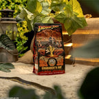 Bones Coffee Company Indiana Jones Crusader's Cup Flavored Coffee Beans, Whole Bean Coffee Medium Roast Low Acid, Scotcheroo Flavor (12 oz)