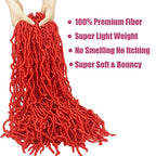 24 Inch 7 Packs Bright Red Soft Locs Crochet Hair Color New Faux Locs Pre-looped Super Lightweight Synthetic Hair Braids For Black Women(24inch, 7packs, red)