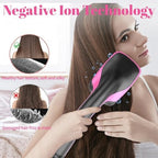 Hair Dryer Brush Blow Dryer Brush in One, 3 in 1 One Step Hair Dryer and Styler, Negative Ion Hair Dryer Straightener Hot Air Brush Hair Styling Tool for Straightening Drying Smooth Hair