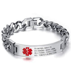 Custom Engraved Medical Alert Bracelet for Men and Women, Titanium Steel