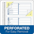 Adams Spiral Petty Cash Book, 2-Part, Carbonless, 4 Messages per Page, 200 Sets per Book (SC1156)