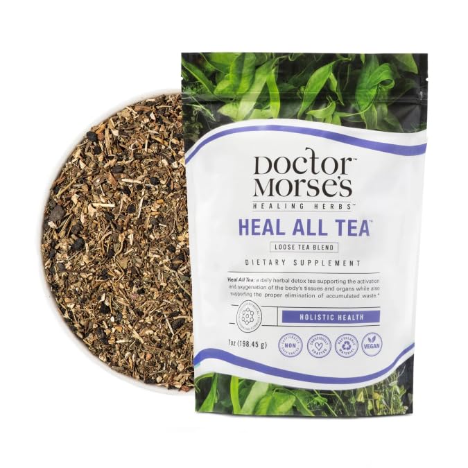 Doctor Morse's Heal All Tea - Loose Blend Herbal Tea - Vegan & Caffeine Free - Full Body Detox - Naturopath Formulated - Burdock Root, Dandelion Leaf, Black Walnut Hull - 7oz, 86 Servings
