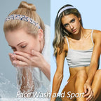 VELSCRUN 7 Pcs Different Headbands for Women Fashion Blue Solid Head Bands Pearl Headband Non Slip Hair Band for Womens Thin Thick Short Hair Face Wash Hair Accessories Gifts for Women Gilrs