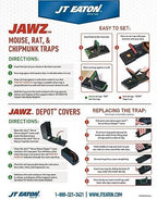 JT Eaton 408 Jawz Depot Covered Rat and Chipmunk Traps, Durable, Reusable Snap Trap for Safe Indoor Pest Control, 1 Pack