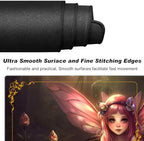 DEGDFSGR for MTG Playmat with Zones 24 x 14 inches for TCG Playmats Non-Slip Rubber Base Commander Play Mat for Magic The Gathering Playmat Iorcana Trading Card Game, Pink Fairy Sitting Flower Meadow