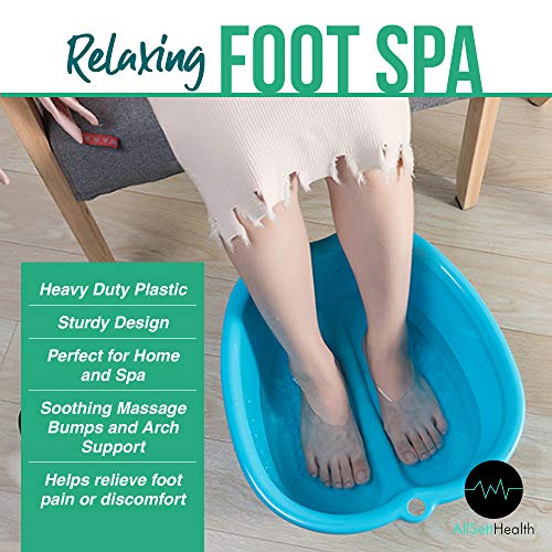 Foot Soaking Bath Basin – Large Size for Soaking Feet | Pedicure and Massager Tub for at Home Spa Treatment | Callus, Fungus, Dead Skin Remover, Blue