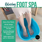 Foot Soaking Bath Basin – Large Size for Soaking Feet | Pedicure and Massager Tub for at Home Spa Treatment | Callus, Fungus, Dead Skin Remover, Blue