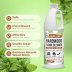 Mighty Mint Hardwood Floor Cleaner, Non-Toxic, Ready-to-Use with Mops and Sprayers, Natural Mint Scent, 32oz