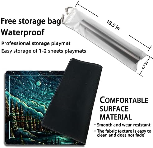 Playmat for MTG, with Free Storage Bags,Game Mat 24 x 14 inches, TCG and Board Game Mat for Cards,Mousepad Desk Mats (with Zones,Magic Mat 8)