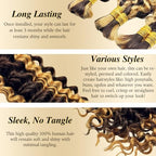 Highlighted Honey Blonde Braiding Human Hair for Boho Knotless Braids 18 Inch 100G FULL BULK, Ombre 4/27 Curly Braiding Hair Deep Wave Human Hair Bulk, No Weft Blonde & Brown Hair Extensions