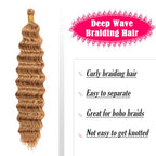 Dorsanee Honey Blonde Braiding Hair for Boho Braids 20 Inch 4 Packs Pre Stretched Braiding Hair and 18 Inch 1 Pack Deep Wave Crochet Boho Braids Synthetic Hair Extensions (27#)