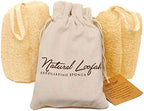 All Natural Loofah Sponge, Pack of 2 Real Egyptian Bath & Shower Exfoliating Loofa Scrubber Sponges for Face, Back & Body, Eco Friendly, No Toxic Chemicals, 6" x 6" by Crafts of Egypt
