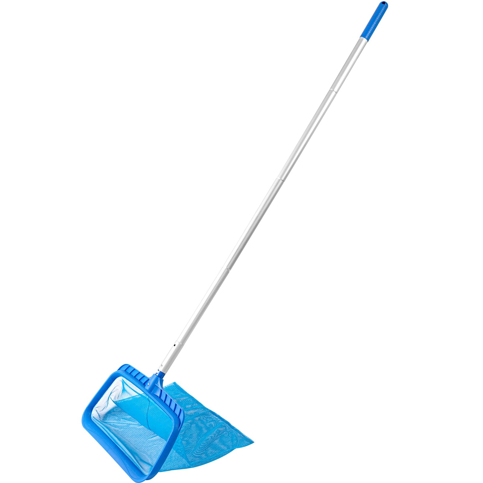 Pool Skimmer - Pool Net with Pole, 4 Section, 26.4"-66.5" Thick Adjustable Telescopic Pole & Fine Mesh Pool Skimmer Net,Larger Capacity Pool Nets for Cleaning, Durable Deep Rake Pool Net Skimmer