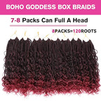 12inch Goddess Box Braids Crochet Hair Boho Box Braids with Curly Ends Bohemian Crochet Braids Pre-looped Synthetic Crochet Hair for Black Women (12inch(Pack of 8), TBUG)