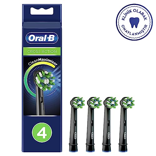 Oral-B Cross Action Toothbrush Replacement Head Black 4 Pack