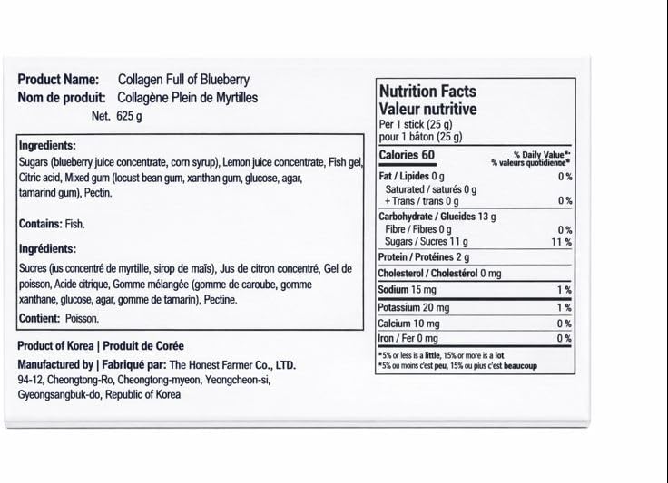 Korean Collagen Jelly Sticks - 25 Blueberry Flavored Marine Collagen Peptide Snacks for Anti-Aging- Collagen Protein Sugar-Free, Travel Packs for Hair & Nail Strength