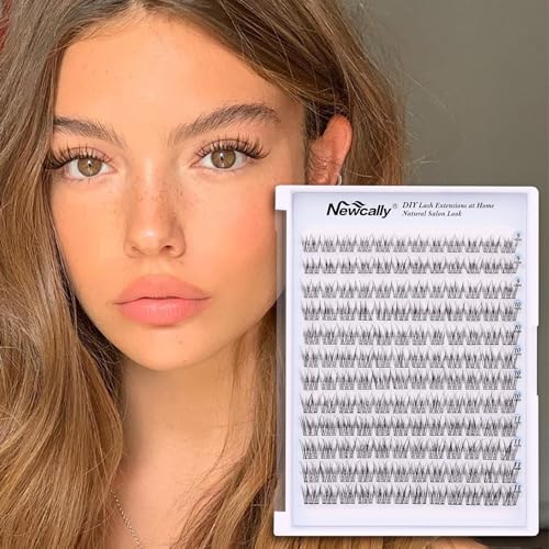 Lash Clusters Kit Natural DIY Eyelash Extension Kit Wispy Individual Lashes Extension CC Curl 9-11MM Lash Bond and Seal Tweezers for Beginner by Newcally