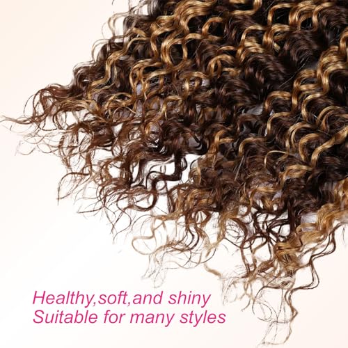 Boho Braids Human Hair Knotless Human Braiding Hair 18 Inch Water Wave Bulk Human Hair for Braiding Wet and Wavy No Weft 2 Bundles Human Hair Extensions (Water wave (4/27#) 18 Inch)