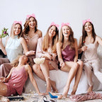 Semato Bachelorette Party Favor Set Bride Spa Headband Bride Headband and Bridesmaid Headband Skincare Headbands for Women Cute Bow Head Bands Party Supplies (pink dot)
