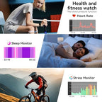 Smart Watch for Men Women, 1.83" HD Touchsreen, Bluetooth Calling, 5 ATM Water-Resistance, 130+ Sports Modes, Health, Fitness & Sleep Tracker, Timer, Fitness Watch for Android/iOS, Black