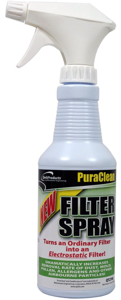 Qwik Products PuraClean Filter Spray QT2700-16 Oz. Bottle - 1 Each