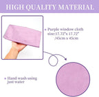 Norwεx Window Cleaning Cloth, Glass Cleaning Cloth, No Chemical Needed, Just Add Water Lints Streaks Scratches Free. (Purple 2 Pack)