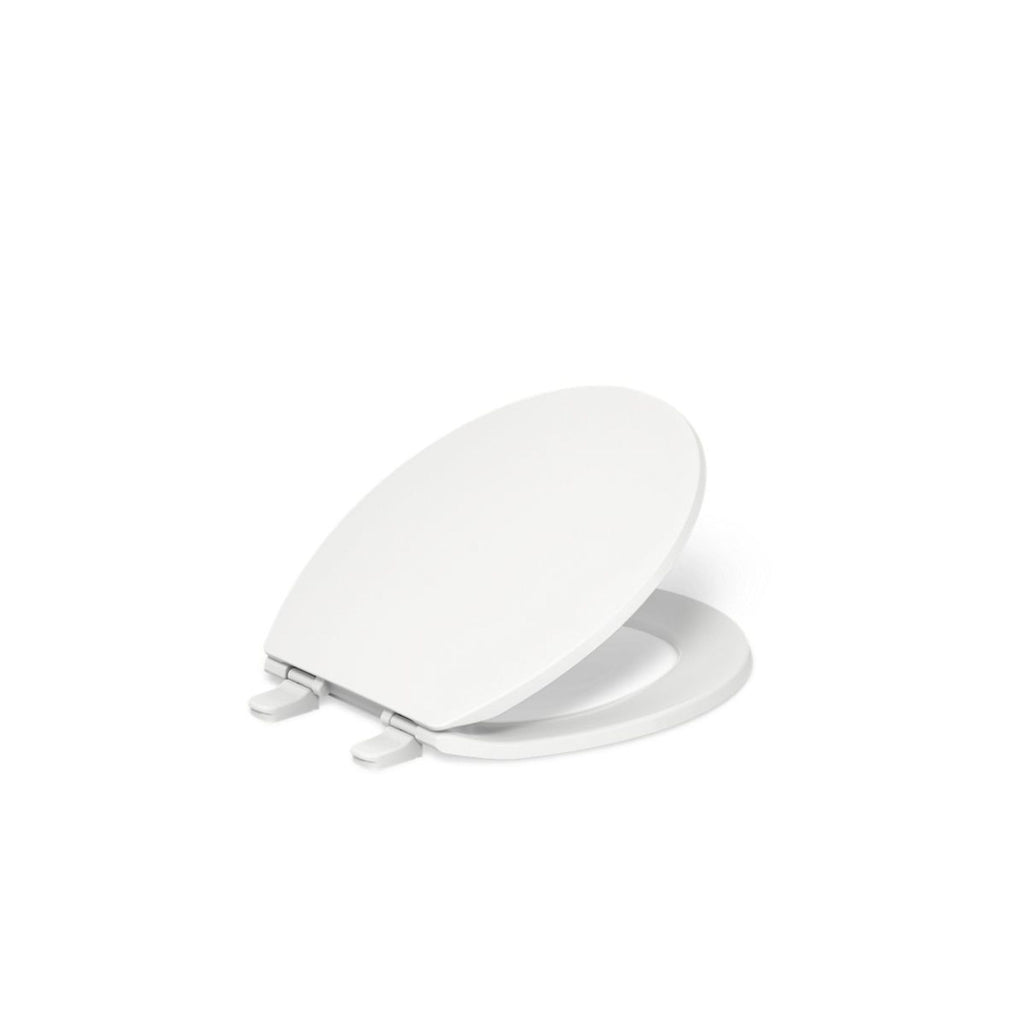 KOHLER 20111-0 Brevia, Slow Close Toilet Seat, Round Toilet Seat, Grip-Tight Bumpers Quick-Attach Hardware, White