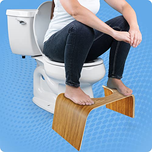 Squatty Potty Slim Teak Toilet Stool - 7-inch Height | Original Bathroom Wood Stool for Natural Positioning
