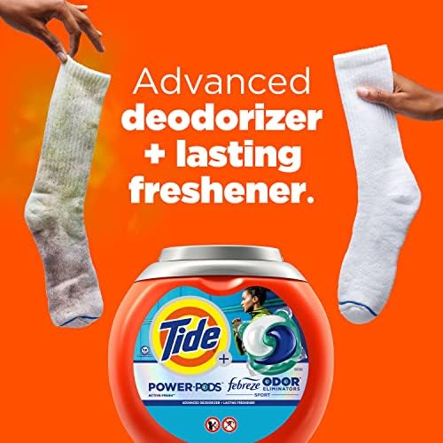 Tide Power Pods Laundry Detergent Pacs with Febreze Sport, 25 Count, Febreze Freshness with Sport Odor Defense