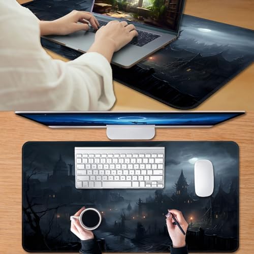 for MTG Game Playmat, for Magic TCG Rubber Play mat,Tabletop Card Playmats with Smooth Surface,Trading Card Inked Game Mat,Battle Game,Fantasy Castle