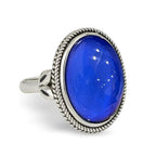 FUN JEWELS Antique Silver Plated Color Change Mood Ring Size Adjustable