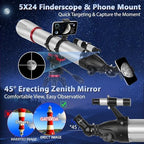 Telescope, 90mm Aperture 900mm Refractor Telescope for Adults High Powered, Astronomical Telescopes for Adults Astronomy Beginners with Professional Eyepieces, Tripod, Phone Adapter&Carry Bag