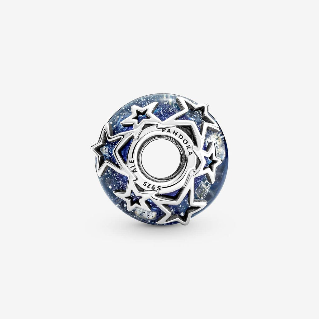 PANDORA Galaxy Blue & Star Murano Charm - Bracelet Charm for PANDORA Moments Bracelets - Stunning Women's Jewelry - Gift for Women - Made with Sterling Silver - With Gift Box