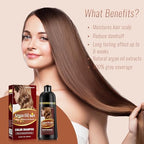 Dark Wine Red Hair Coloring Shampoo with Argan Oil for Gray Hair - Burgundy Dye for Men & Women, 3-in-1 Formula, Easy to Use, 16.9 Fl Oz