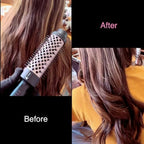 Thermal Brush 1.5", Thermal Round Curling Brush with 2 Settings, Long Lasting Universal Voltage Heated Curling Iron for All Hair, Tourmaline Ceramic, Negative Ion Technology, Rose Gold