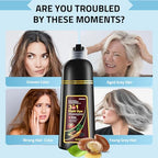 Dark Wine Red Hair Dye Shampoo 3 in 1 for Women & Men, Hair Color Shampoo Refresh Hair Only 20 Mins - Natural Plant - Champu Para Pintar el Pelo