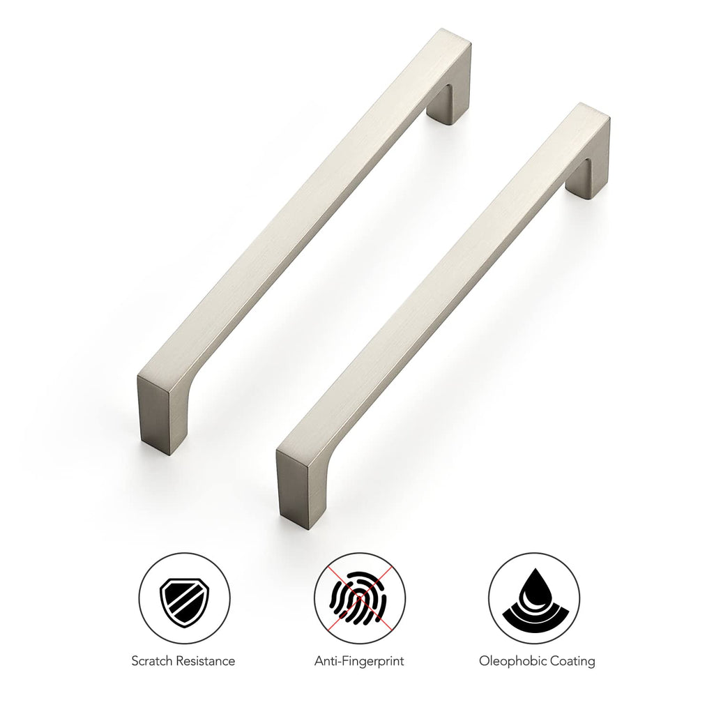Ravinte 30 Pack Solid 5 Inch Square Cabinet Handles - Brushed Nickel Pulls for Kitchen Drawers and Cabinets - Hardware Handles