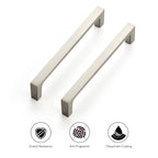 Ravinte 30 Pack Solid 5 Inch Square Cabinet Handles - Brushed Nickel Pulls for Kitchen Drawers and Cabinets - Hardware Handles