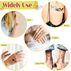 126 PCS Temporary Tattoos Stencils Kit,Henna Tattoos Kit - 6 Pcs 2 Color(Brown Black) Ink with Gloves,DIY Body Art Painting for Women Men Adults Kids