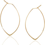 Geometric Marquise Threader Hoops - 18K Gold Plated Hoop Earrings for Women