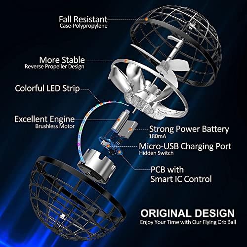 2025 Flying Orb Ball Toy,Cosmic Globe Boomerang Hover Ball Galactic Fidget Spinner, Hand Drone Orbit, Cool Toys Gift for 6 7 8 9 10+ Year Old Boys Girls Teens Outdoor Toys(Black)