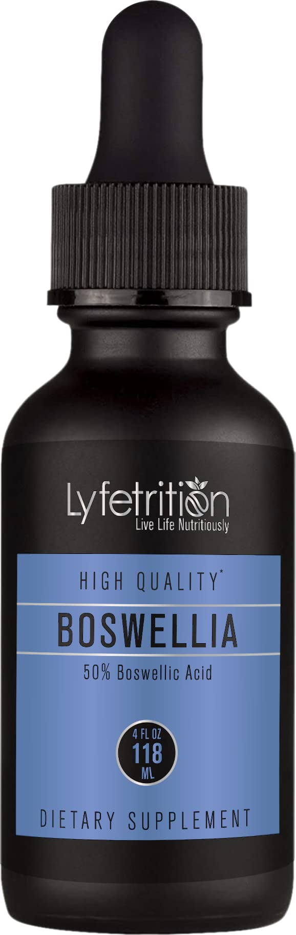 Lyfetrition Boswellia 455 mg, 4 Oz Liquid, 220 Servings, Made in USA, Quick Absorption, Quality Potent Ingredients, Third-Party Tested, Non-GMO, GMP Certified, Cruelty-Free