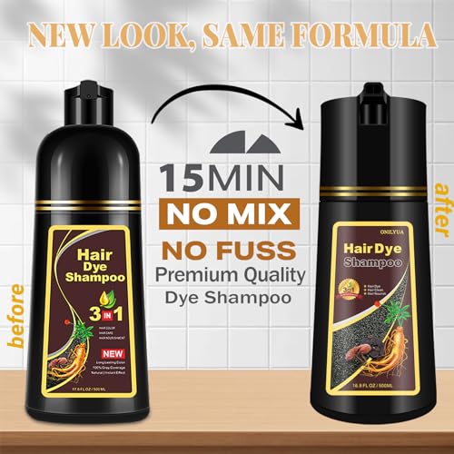 Deep Burgundy Hair Dye Shampoo Red, Instant Dye Shampoo for Gray Hair for Women Men, Best Hair Coloring Shampoo for Painting Hair, 3-in-1 Color Shampoo Hair Dye in Minutes, Champu Para Pintar el Pelo