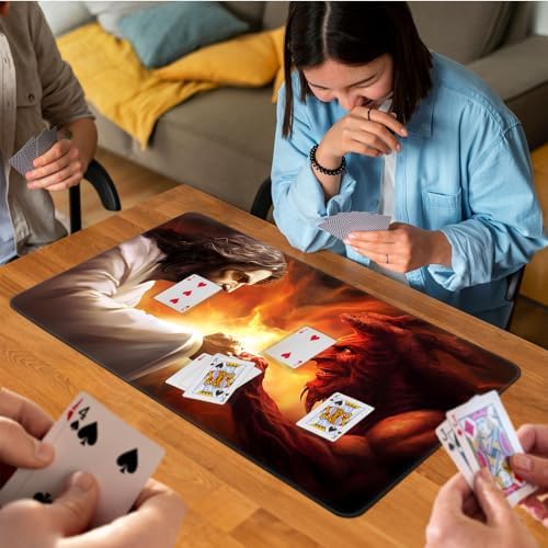for MTG Game Playmat, for Magic TCG Rubber Play mat,Tabletop Card Playmats with Smooth Surface,Trading Card Inked Game Mat,Battle Game,God Battles