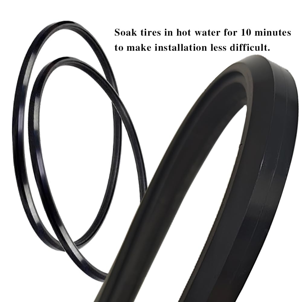 Migeek Wheelchair Rear Wheel Replacement Tire, 24 "X 1" Universal Flat-Free Polyurethane Tire,Equipped With Installation Tools, Wheelchair Accessories For All Brands(1 Pair)
