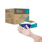 Safe Health Vinyl Disposable Gloves, Latex Free, Powder Free, Clear, Case of 1000, Large, 3.5 mil, Food, Cleaning, Salon, Service, Office, Household, Daily